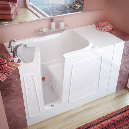 Meditub MediTub Walk-In 30 x 53 White Whirlpool & Air Walk-In Bathtub 3053LWD